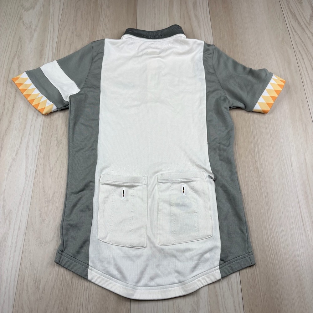 Rapha Womens White Gray Merino Wool Circle of Death Cycling Jersey Size M - Picture 2 of 15